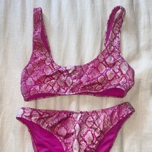 Pink snakeskin bikini size S